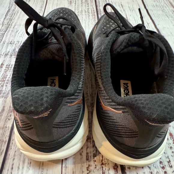 Hoka One One Black and Copper Athletic Shoes - Picture 7 of 9